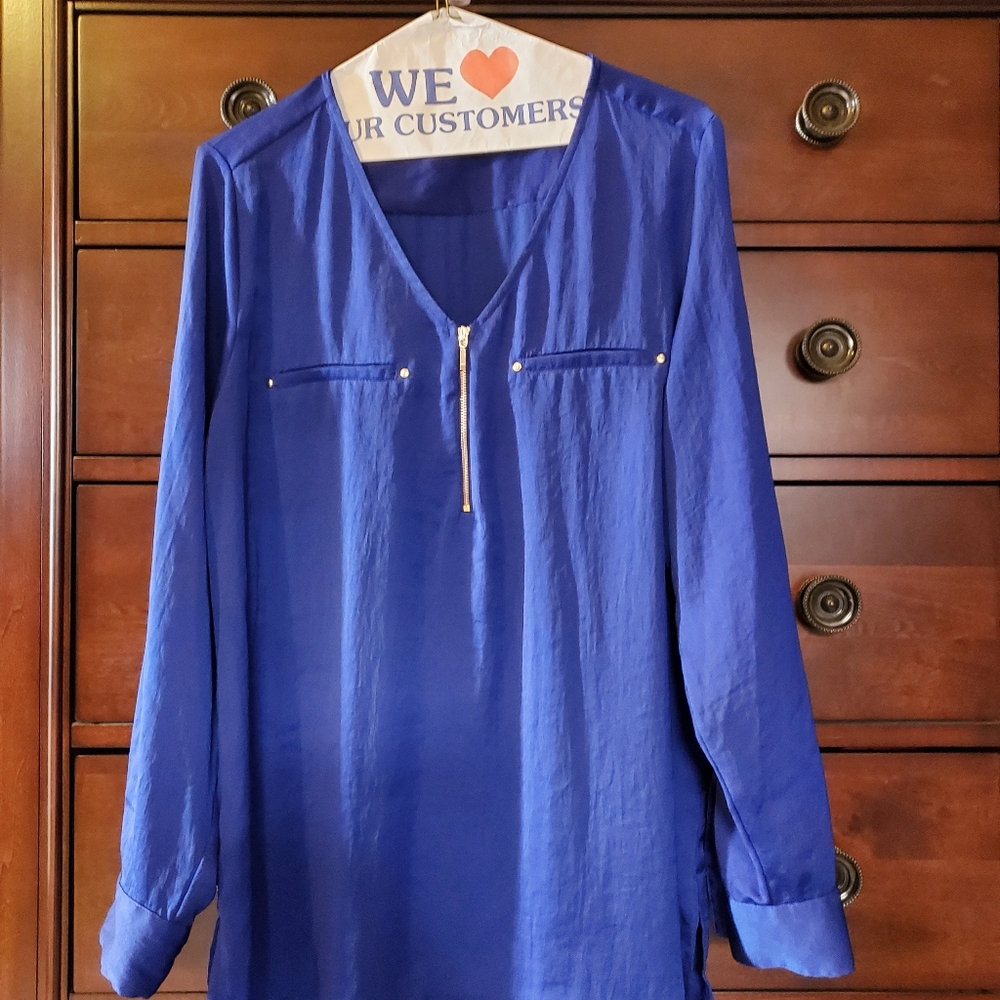 Electric blue dress blouse